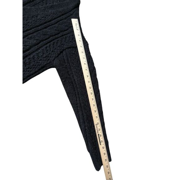 Anthropologie Classic Pointelle Cardigan size Small S Black Cable Knit Button Fr - Picture 9 of 11